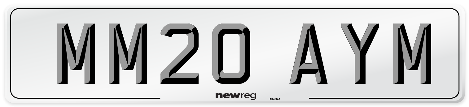 MM20 AYM Number Plate from New Reg